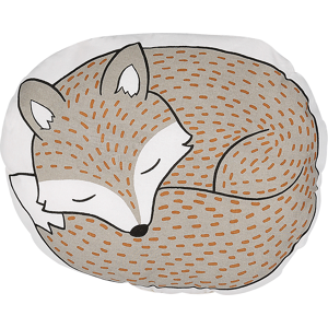 Beliani Kids Cushion Grey Fabric Fox Shaped Pillow with Filling Soft Children's Toy Material:Cotton Size:50x12x40