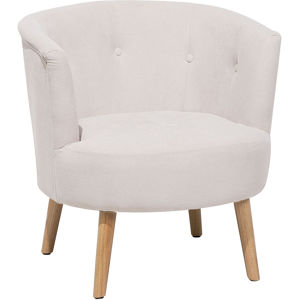 Beliani Armchair Off-White Upholstered Tub Chair Retro Style Material:Polyester Size:73x74x72