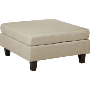 Beliani Ottoman Footstool Beige Fabric Upholstered Square Minimalist Modern Material:Polyester Size:76x39x76