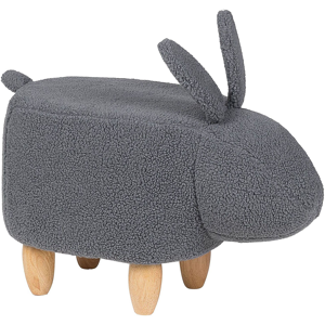 Beliani Animal Bunny Children Stool Grey Polyester Fabric Upholstered Wooden Legs Nursery Footstool Material:Polyester Size:31x36x57