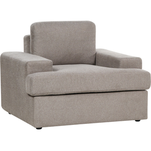 Beliani Armchair Taupe Fabric Upholstered Cushioned Thickly Padded Backrest Classic Living Room Couch Material:Polyester Size:103x85x108