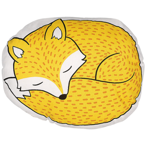 Beliani Kids Cushion Yellow Fabric Fox Shaped Pillow with Filling Soft Children's Toy Material:Cotton Size:50x12x40