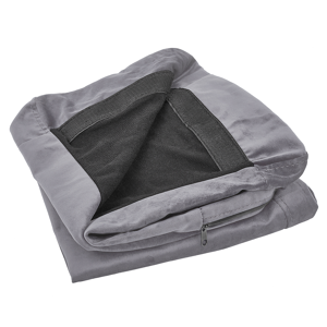 Beliani 2-Seater Sofa Slipcover Grey Velvet Replacement Removable Zippered Cover for Sofa  Material:Velvet Size:77x44x160