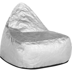 Beliani Teardrop Drop Bean Bag Chair Beanbag Silver Gaming Chair Modern Material:Synthetic Material Size:75x73x63