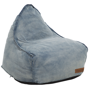 Beliani Teardrop Drop Bean Bag Chair Beanbag Blue Gaming Chair Modern Denim Material:Polyester Size:75x73x63