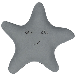 Beliani Kids Cushion Grey Fabric Star Shaped Pillow with Filling Soft Children's Toy Material:Cotton Size:40x12x40