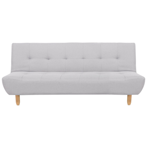 Beliani Sofa Light Grey Fabric Upholstery Light Wood Legs 3 Seater Scandinavian Style Material:Polyester Size:83-100x41-80x182