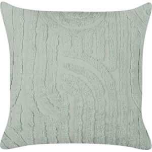 Beliani Decorative Cushion Mint Green Cotton Polyester Filling 45 x 45 cm Abstract Pattern Square Modern Home Accessory Living Room Bedroom Material:Cotton Size:45x10x45