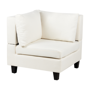 Beliani Corner 1-Seat Section Off-White Polyester Fabric Upholstered Armchair with Cushion Module Piece Modular Sofa Element Material:Polyester Size:76x72x76