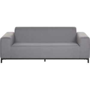 Beliani Garden Sofa Grey Fabric Upholstery Black Aluminium Legs Indoor Outdoor Furniture Weather Resistant Outdoor Material:Polyester Size:84x68x186