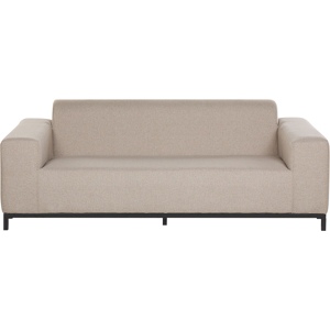 Beliani Garden Sofa Beige Fabric Black Aluminium Legs Upholstery Indoor Outdoor Furniture Weather Resistant Outdoor Material:Polyester Size:84x68x186