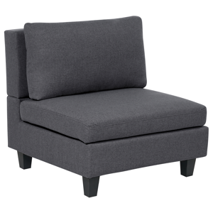 Beliani 1-Seat Section Dark Grey Fabric Upholstered Armchair with Cushion Module Piece Modular Sofa Element Material:Polyester Size:76x72x76