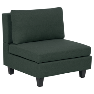 Beliani 1-Seat Section Dark Green Fabric Upholstered Armchair with Cushion Module Piece Modular Sofa Element Material:Polyester Size:76x72x76