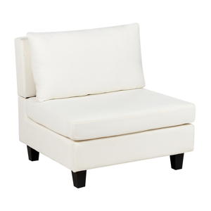 Beliani 1-Seat Section Off White Fabric Upholstered Armchair with Cushion Module Piece Modular Sofa Element Material:Polyester Size:76x72x76
