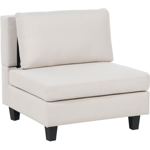 Beliani 1-Seat Section Light Beige Fabric Upholstered Armchair with Cushion Module Piece Modular Sofa Element Material:Polyester Size:76x72x76