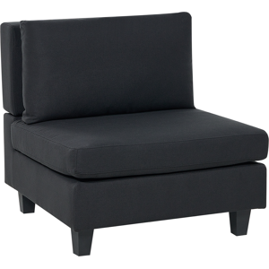 Beliani 1-Seat Section Black Fabric Upholstered Armchair with Cushion Module Piece Modular Sofa Element Material:Polyester Size:76x72x76