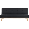 Beliani 3 Seater Click Clack Sofa Bed Black Tufted Modern Living Room Material:Polyester Size:80x80x183