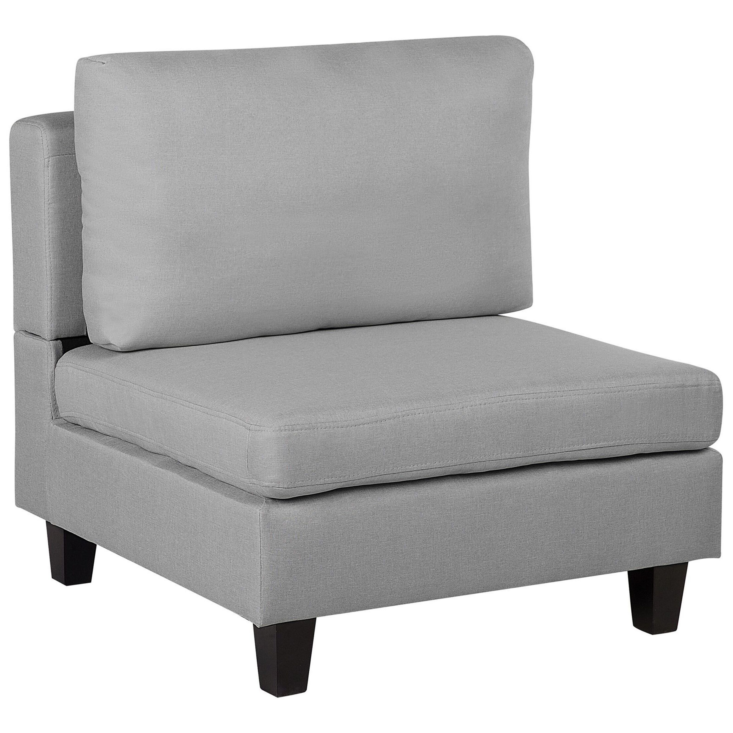 Beliani 1-Seat Section Light Grey Fabric Upholstered Armchair Module Piece