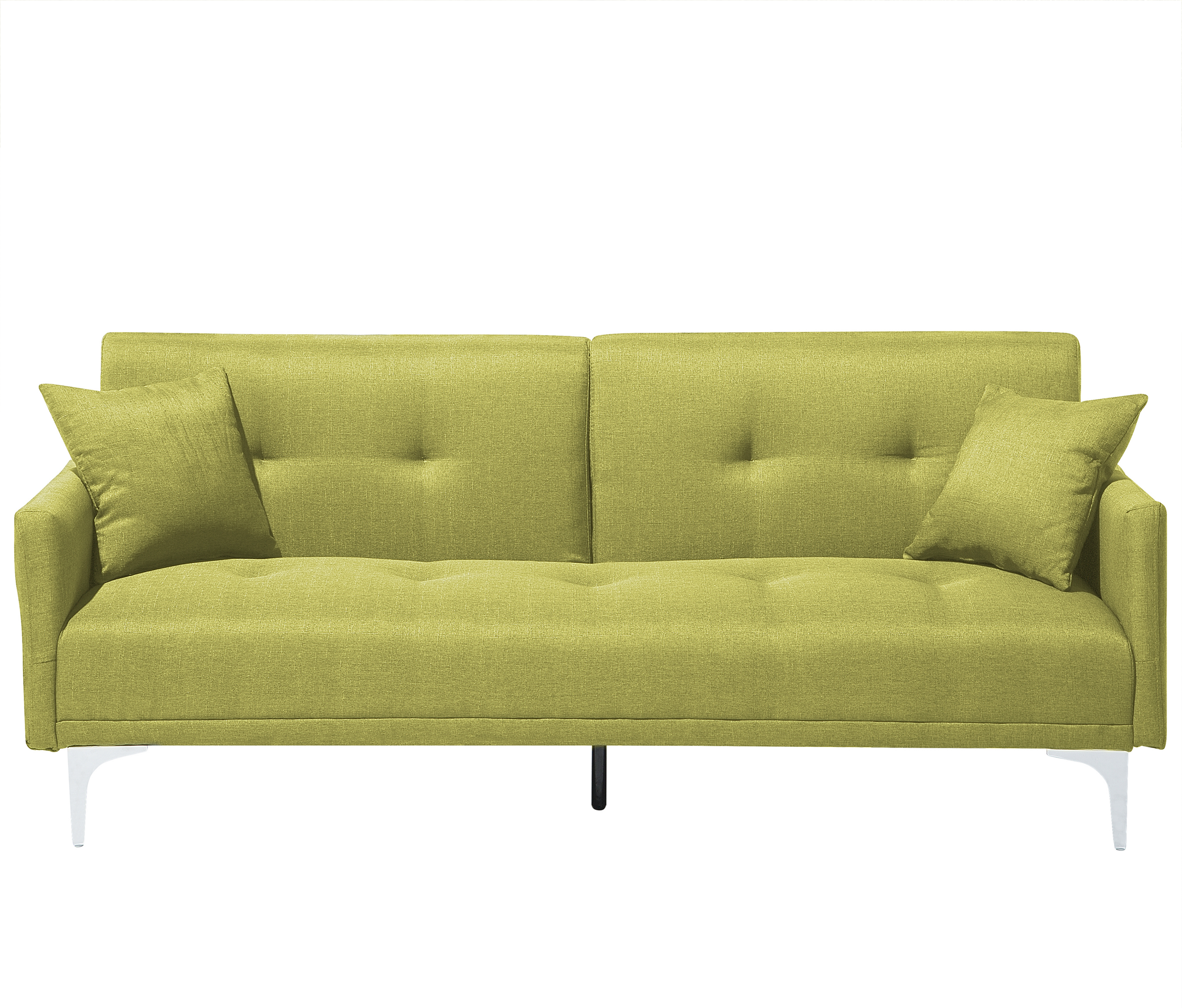 Beliani Sofa Bed Green 3 Seater Buttoned Seat Click Clack