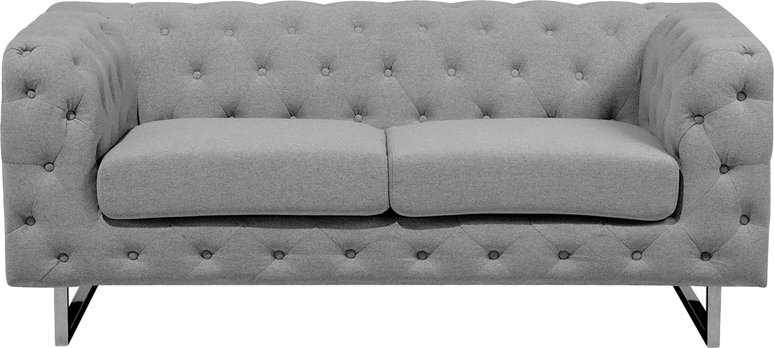 Beliani 2 Seater Chesterfield Sofa Light Grey Button Tufted