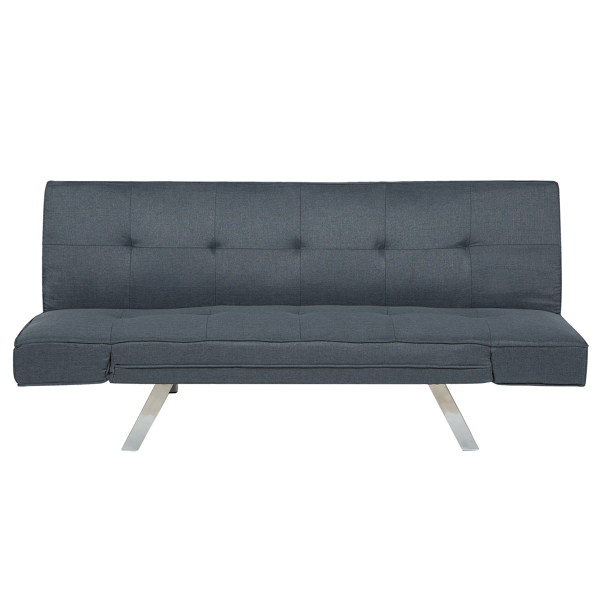 Beliani 3 Seater Sofa Bed Dark Blue Upholstered Armless Modern
