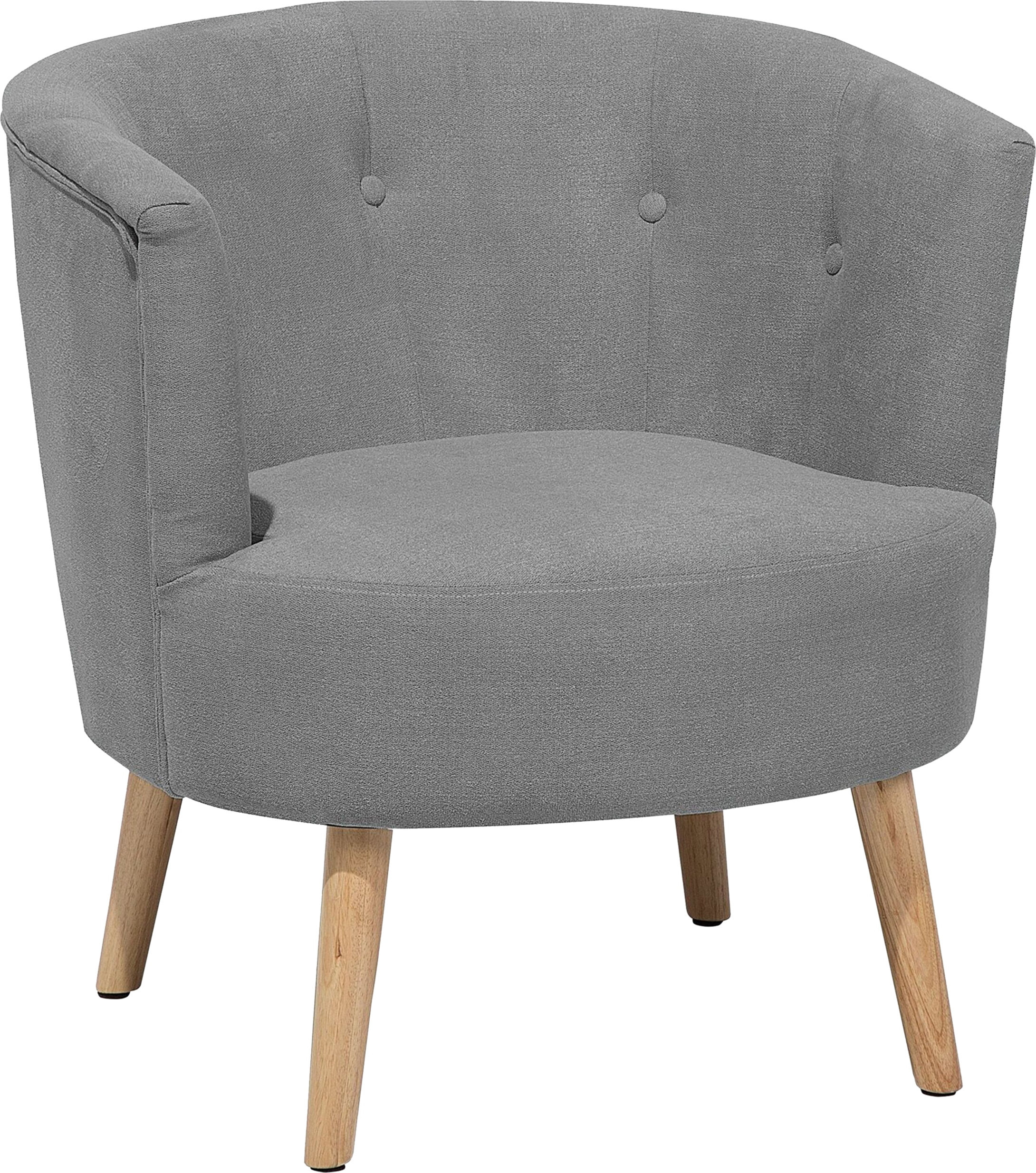 Beliani Armchair Grey Upholstered Tub Chair Retro Style