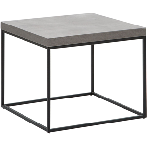 Beliani Side Table Concrete Effect Top Black Legs 50 x 60 x 60 cm Industrial Material:MDF Size:x50x60