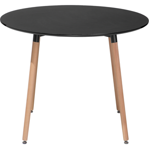 Beliani Dining Table Black Beechwood ø 90 cm Round Kitchen Living Room Minimalistic Material:MDF Size:x74x90