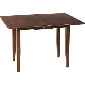 Beliani Dining Table Dark Rubberwood 90/120 x 60 cm Extendable with Drawer Top Solid Wood Legs Rectangular Retro Design Material:Rubberwood Size:x76x60