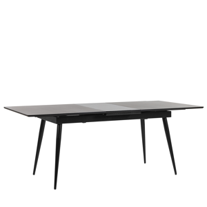 Beliani Dining Table Black MDF Metal Legs Extending 160/200 x 90 cm for 6 People Minimalist Design Material:MDF Size:x76x90