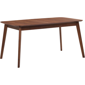 Beliani Dining Table Dark Wood 150 x 90 cm Wooden Legs Rectangular Minimalistic Scandinavian Kitchen Material:MDF Size:x75x90