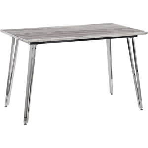 Beliani Dining Table Silver Legs MDF Marble Effect Top Rectangular 120 x 70 cm 4 Person Capacity Modern Design Material:MDF Size:x75x70