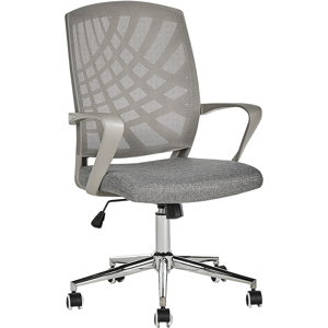 Beliani Office Chair Grey Polyester Mesh Swivel Desk Computer Adjustable Height Material:Polyester Size:47x97-106x66