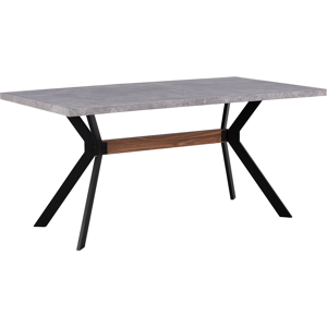 Beliani Dining Table Concrete Effect 160 x 90 cm Black Metal Legs Industrial Kitchen Material:MDF Size:x75x90