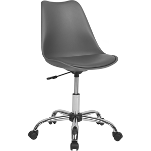 Beliani Desk Chair Grey Faux Leather Height Adjustable Computer Office Material:Faux Leather Size:60x79-89x60