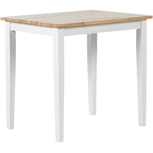 Beliani Dining Table Light Wood and White Rubberwood 60 x 80 cm Small Kitchen Table  Material:Rubberwood Size:x74x60