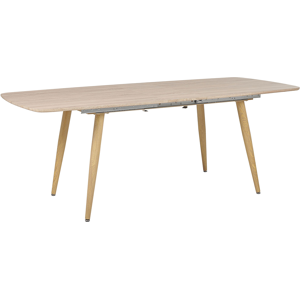 Beliani Dining Table Light Wood MDF Extendable Tabletop 180/210 x 90 cm 6 Seater Minimalist Table Material:MDF Size:x77x90