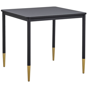 Beliani Dining Table Black MDF Tabletop 80 x 80 cm Square Kitchen Table with Metal Legs Glamour Style Material:MDF Size:x75x80