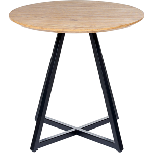 Beliani Side Table Light Wood Top Black Legs Industrial Modern Living Room Bedroom  Material:MDF Size:x46x50