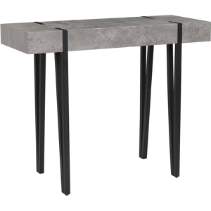 Beliani Console Table Light Grey Top Black Metal Hairpin Legs 100 x 40 cm Rectangular Industrial Style Material:MDF Size:40x81x100