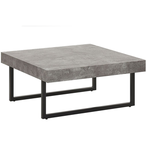 Beliani Square Coffee Table Industrial Style MDF Top with Concrete Finish Metal Legs with Caps Material:MDF Size:x35x75