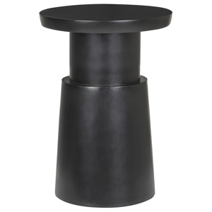 Beliani Side Table Black Round Shape Mango Wood Living Room Hallway Modern Design Material:Mango Wood Size:x46x33