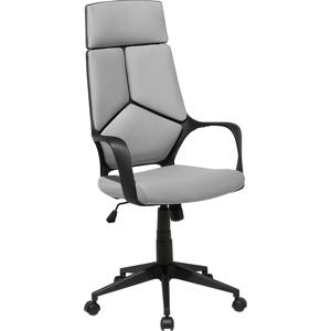 Beliani Office Chair Grey and Black Fabric Swivel Desk Computer Adjustable Seat Reclining Backrest Material:Polyester Size:64x116-126x64