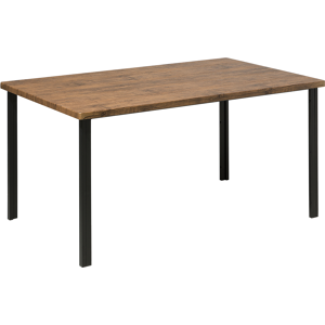 Beliani Dining Table Dark Wood Metal Legs Industrial Kitchen Material:MDF Size:x75x90