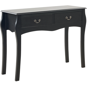 Beliani Console Table Black Manufactured Wood 2 Drawers Hallway Furniture 90 cm Vintage Design Material:MDF Size:35x75x100