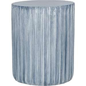 Beliani Accent Side Table Light Grey MgO Fiberglass Round Top Drum Shape UV Stain Rust Water Wind Resistant Boho Modern Outdoor Living Room Material:MgO Size:x48x39