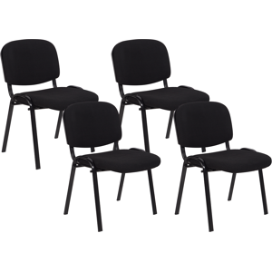 Beliani Set of 4 Chairs Black Armless Leg Caps Iron Legs Stackable Conference Chairs Contemporary Modern Scandinavian Design Dining Room Seating Material:Polyester Size:41x80x55