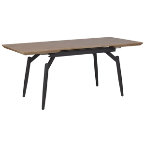 Beliani Extending Dining Table Dark Wood MDF Top with Metal Black Legs Contemporary Kitchen Table Material:MDF Size:x78x80