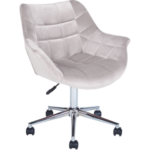 Beliani Office Swivel Chair Grey Velvet Height Adjustable Material:Velvet Size:62x83-95x62