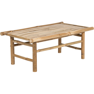 Beliani Coffee Table Light Bamboo Wood Solid 80 x 45 cm Rectangular Indoor and Outdoor Furniture Rustic Design Material:Bamboo Wood Size:x32x80